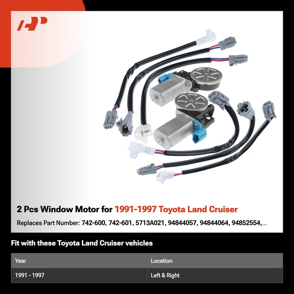 2 Pcs Window Motor for 1991-1997 Toyota Land Cruiser