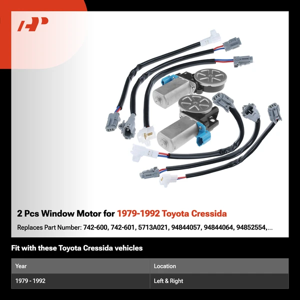 2 Pcs Window Motor for 1979-1992 Toyota Cressida