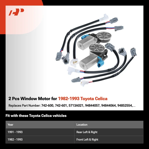 2 Pcs Window Motor for 1982-1993 Toyota Celica