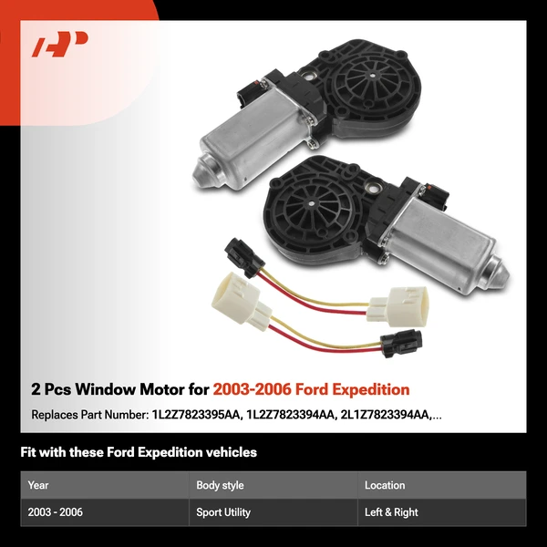 2 Pcs Window Motor for 2003-2006 Ford Expedition