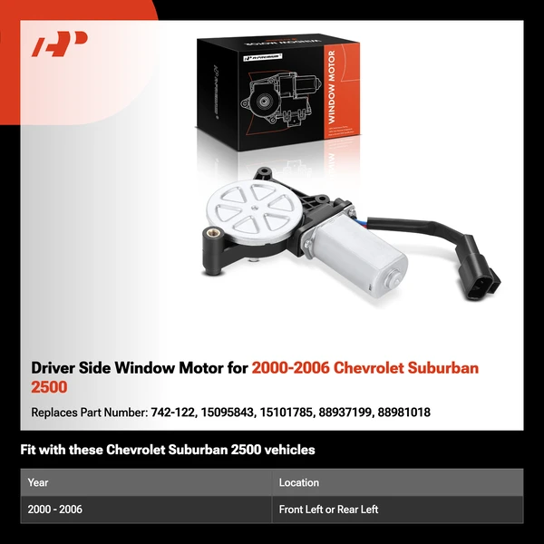 Driver Side Window Motor for 2000-2006 Chevrolet Suburban 2500