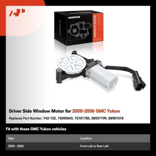 Driver Side Window Motor for 2000-2006 GMC Yukon