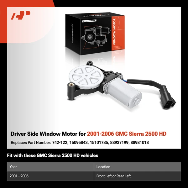 Driver Side Window Motor for 2001-2006 GMC Sierra 2500 HD