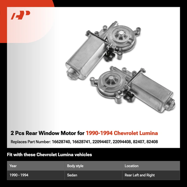 2 Pcs Rear Window Motor for 1990-1994 Chevrolet Lumina