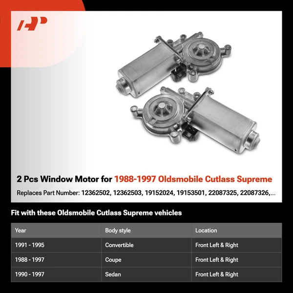 2 Pcs Window Motor for 1988-1997 Oldsmobile Cutlass Supreme
