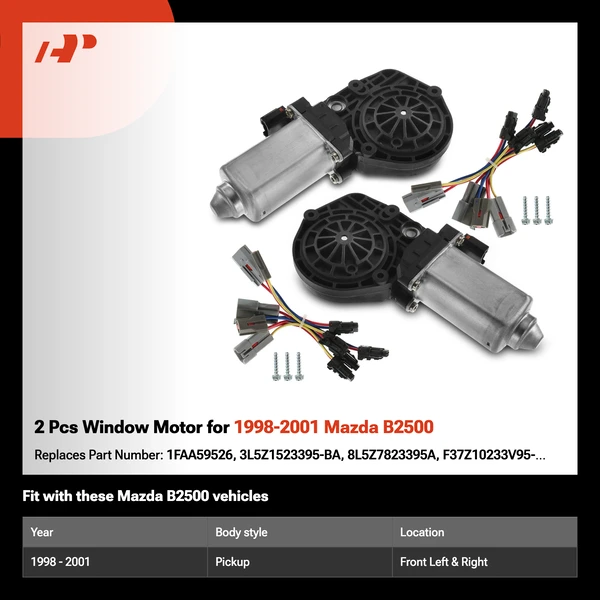 2 Pcs Window Motor for 1998-2001 Mazda B2500