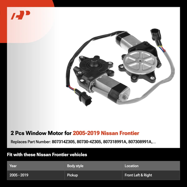 2 Pcs Window Motor for 2005-2019 Nissan Frontier