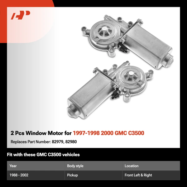 2 Pcs Window Motor for 1997-1998 2000 GMC C3500