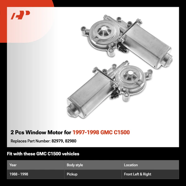 2 Pcs Window Motor for 1997-1998 GMC C1500