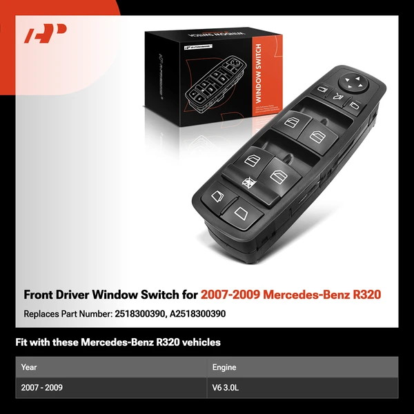 Front Driver Window Switch for 2007-2009 Mercedes-Benz R320