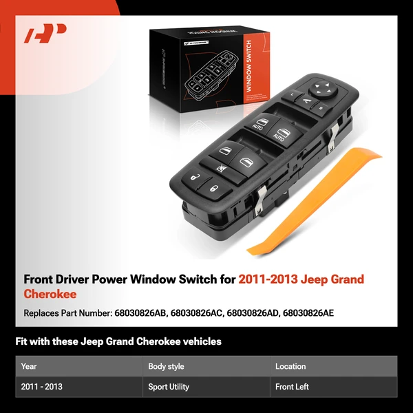 Front Driver Power Window Switch for 2011-2013 Jeep Grand Cherokee