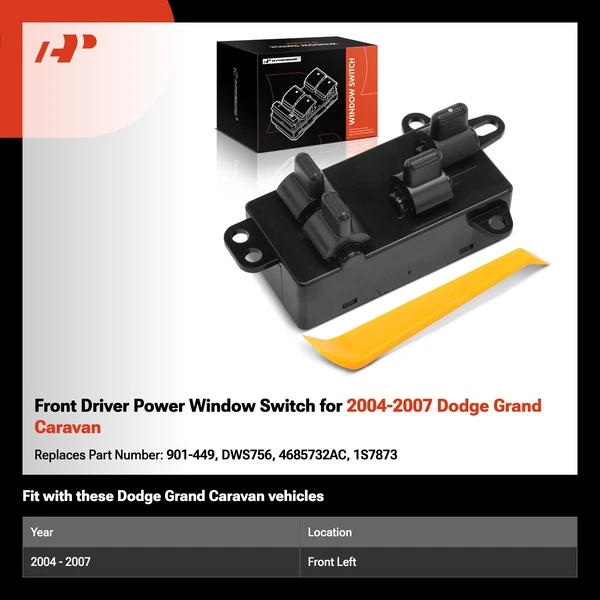 Front Driver Power Window Switch for 2004-2007 Dodge Grand Caravan