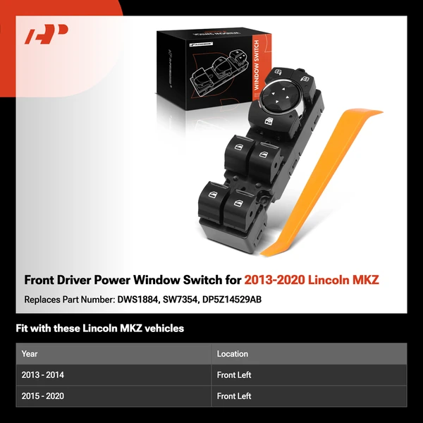 Front Driver Power Window Switch for 2013-2020 Lincoln MKZ