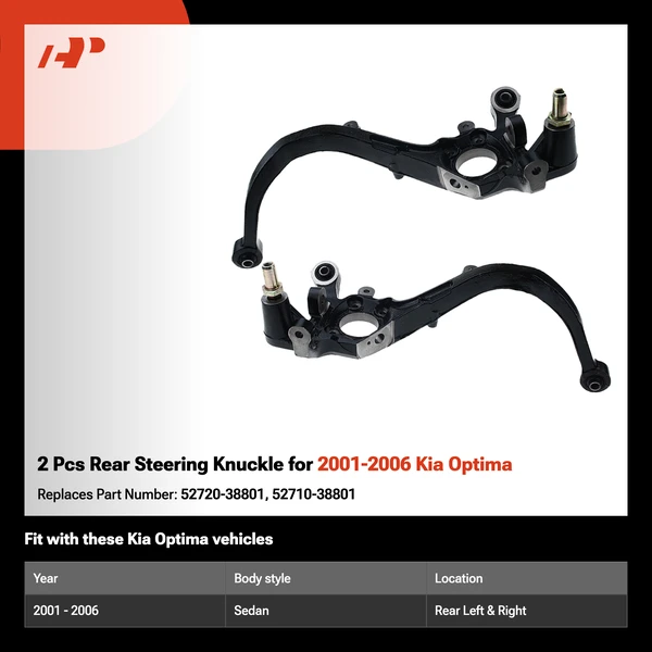 2 Pcs Rear Steering Knuckle for 2001-2006 Kia Optima