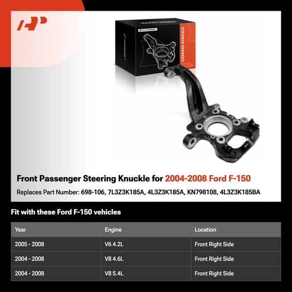 Front Passenger Steering Knuckle for 2004-2008 Ford F-150