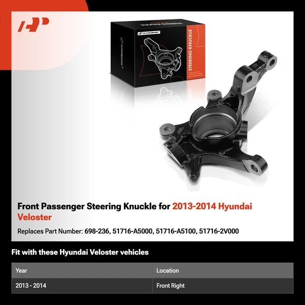 Front Passenger Steering Knuckle for 2013-2014 Hyundai Veloster