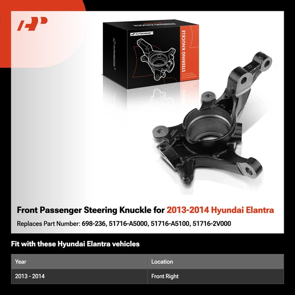 Front Passenger Steering Knuckle for 2013-2014 Hyundai Elantra