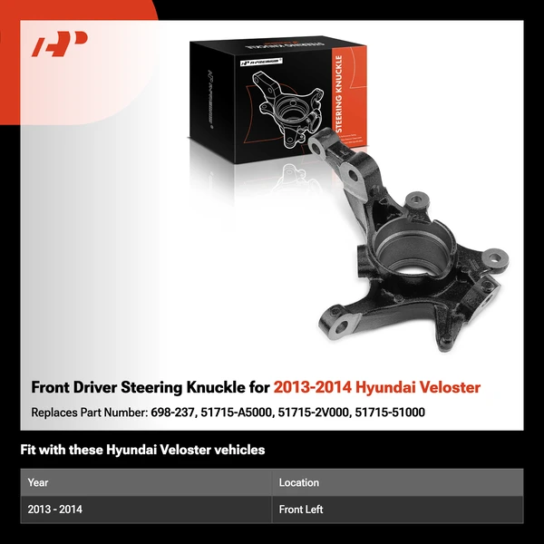 Front Driver Steering Knuckle for 2013-2014 Hyundai Veloster