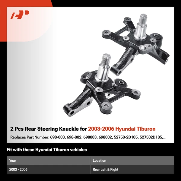 2 Pcs Rear Steering Knuckle for 2003-2006 Hyundai Tiburon