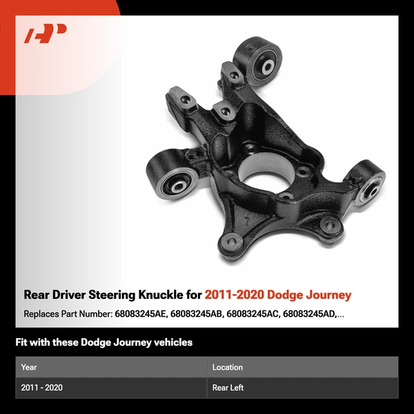Rear Driver Steering Knuckle for 2011-2020 Dodge Journey