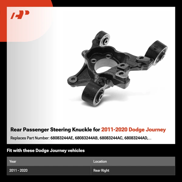 Rear Passenger Steering Knuckle for 2011-2020 Dodge Journey