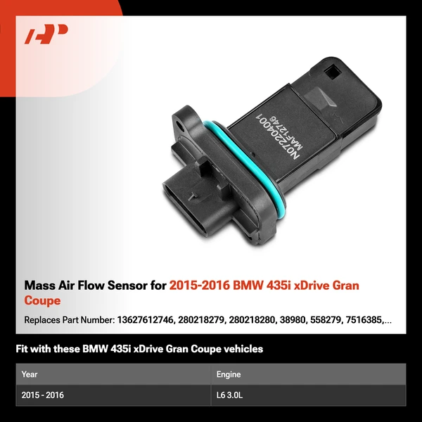 Mass Air Flow Sensor for 2015-2016 BMW 435i xDrive Gran Coupe