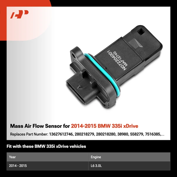 Mass Air Flow Sensor for 2014-2015 BMW 335i xDrive