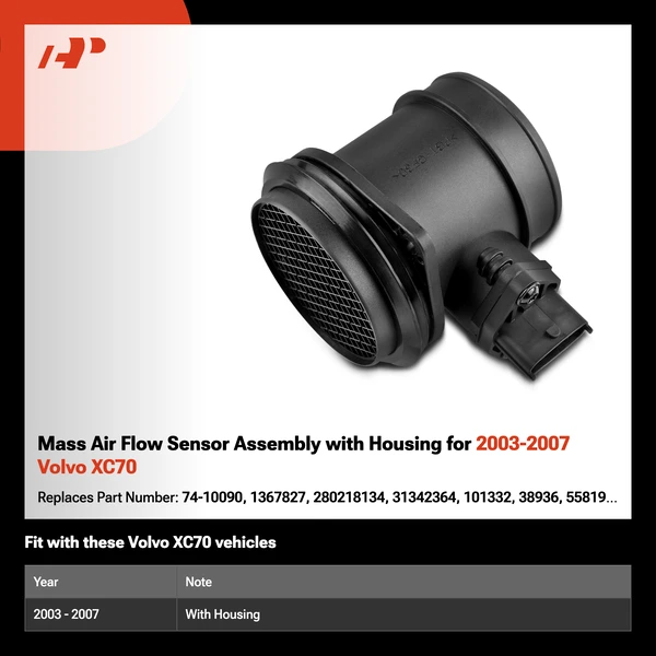 Mass Air Flow Sensor Assembly with Housing for 2003-2007 Volvo XC70
