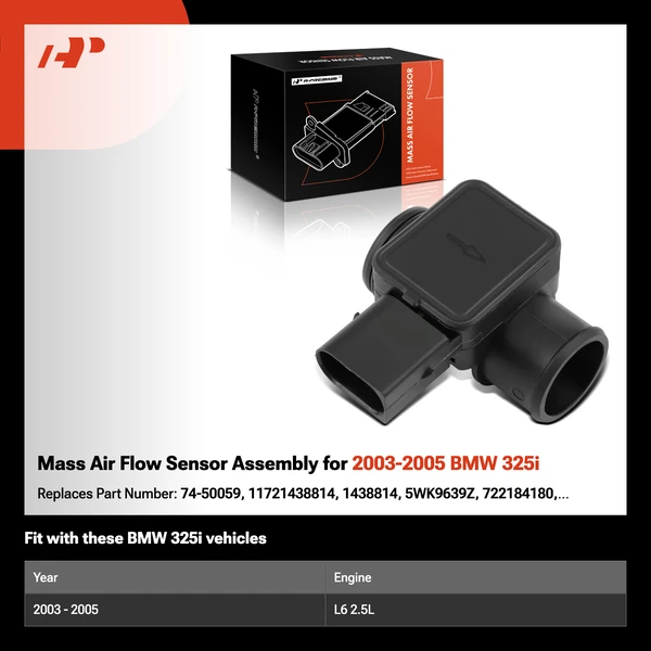 Mass Air Flow Sensor Assembly for 2003-2005 BMW 325i
