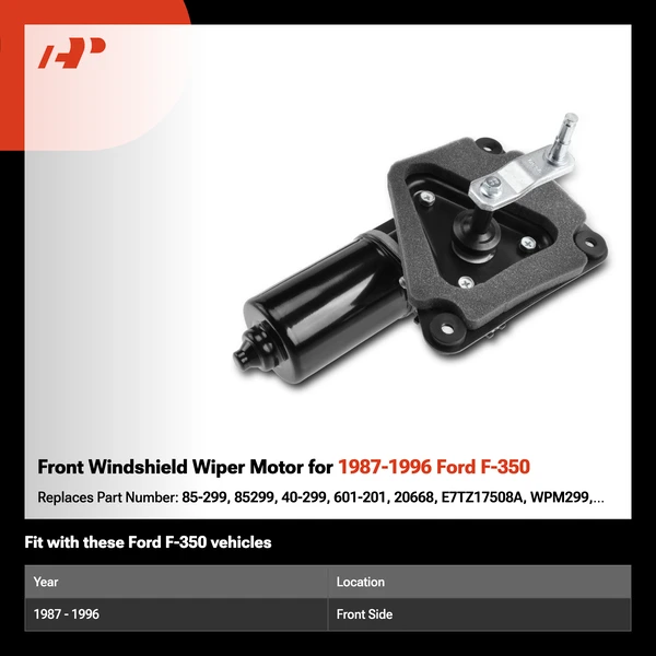 Front Windshield Wiper Motor for 1987-1996 Ford F-350