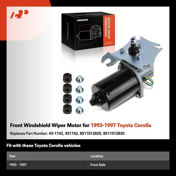 Front Windshield Wiper Motor for 1993-1997 Toyota Corolla