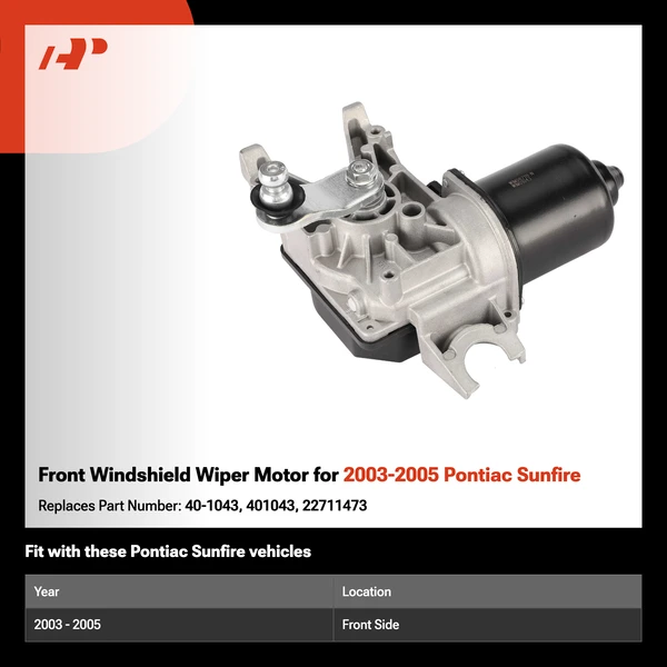 Front Windshield Wiper Motor for 2003-2005 Pontiac Sunfire