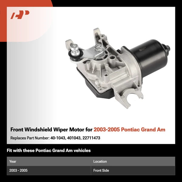 Front Windshield Wiper Motor for 2003-2005 Pontiac Grand Am