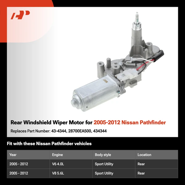 Rear Windshield Wiper Motor for 2005-2012 Nissan Pathfinder