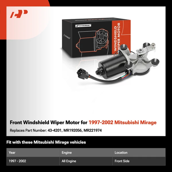Front Windshield Wiper Motor for 1997-2002 Mitsubishi Mirage