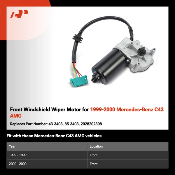 Front Windshield Wiper Motor for 1999-2000 Mercedes-Benz C43 AMG