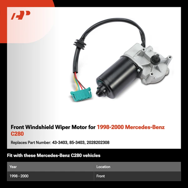 Front Windshield Wiper Motor for 1998-2000 Mercedes-Benz C280
