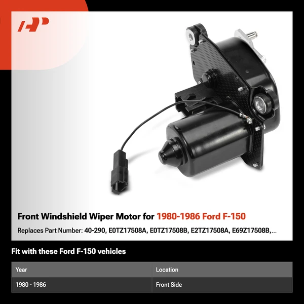 Front Windshield Wiper Motor for 1980-1986 Ford F-150