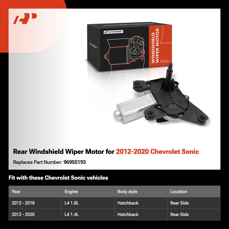 Rear Windshield Wiper Motor for 2012-2020 Chevrolet Sonic