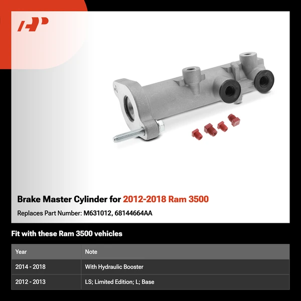 Brake Master Cylinder for 2012-2018 Ram 3500