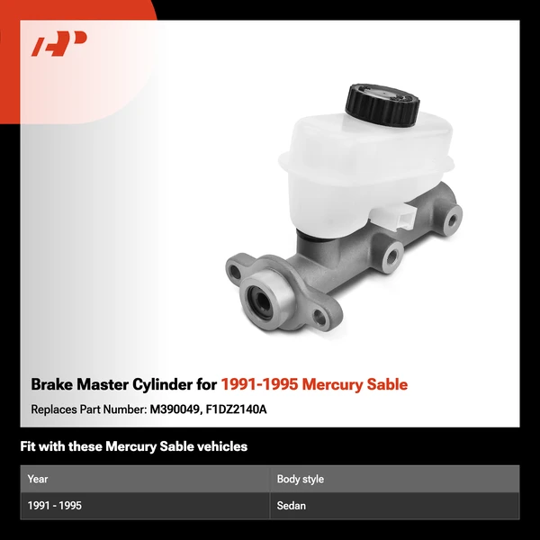 Brake Master Cylinder for 1991-1995 Mercury Sable