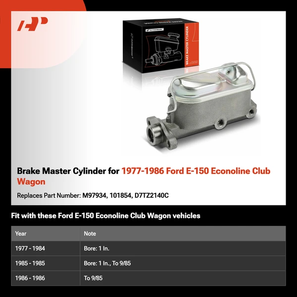 Brake Master Cylinder for 1977-1986 Ford E-150 Econoline Club Wagon