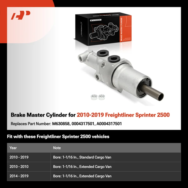 Brake Master Cylinder for 2010-2019 Freightliner Sprinter 2500