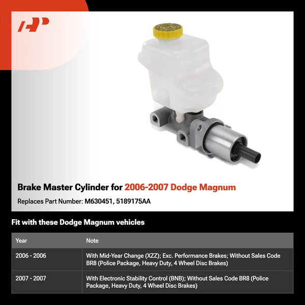 Brake Master Cylinder for 2006-2007 Dodge Magnum