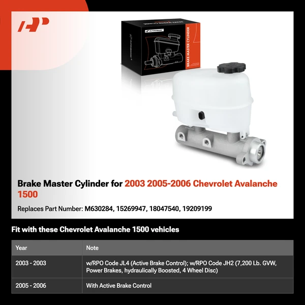 Brake Master Cylinder for 2003 2005-2006 Chevrolet Avalanche 1500