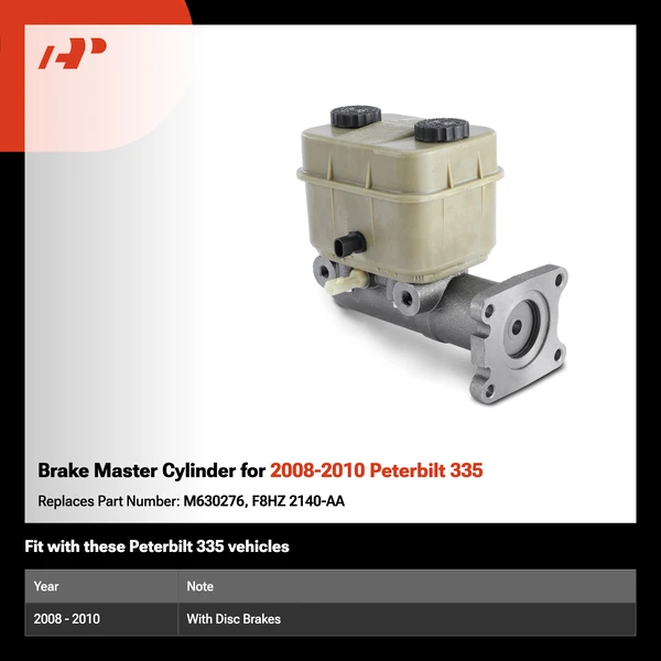 Brake Master Cylinder for 2008-2010 Peterbilt 335