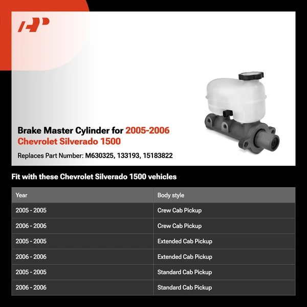 Brake Master Cylinder for 2005-2006 Chevrolet Silverado 1500