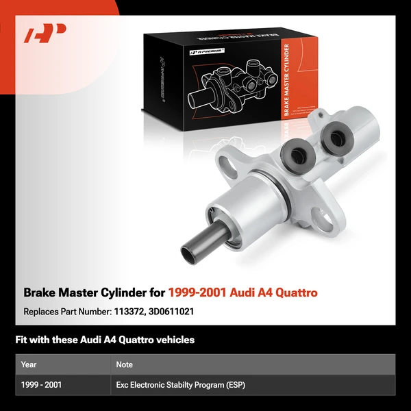 Brake Master Cylinder for 1999-2001 Audi A4 Quattro