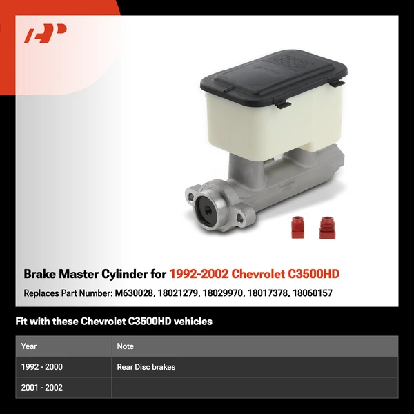 Brake Master Cylinder for 1992-2002 Chevrolet C3500HD