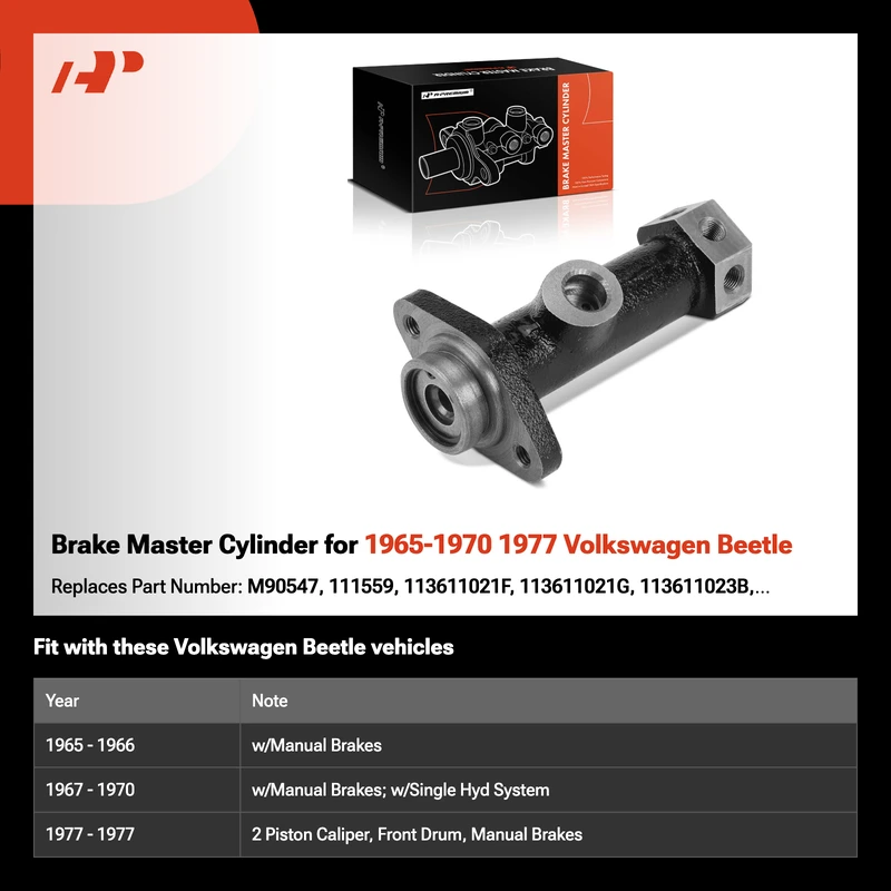 Brake Master Cylinder for 1965-1970 1977 Volkswagen Beetle